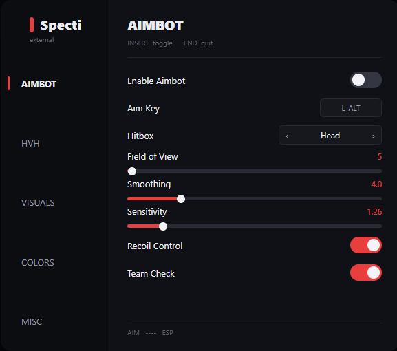 Specti Aimbot Panel
