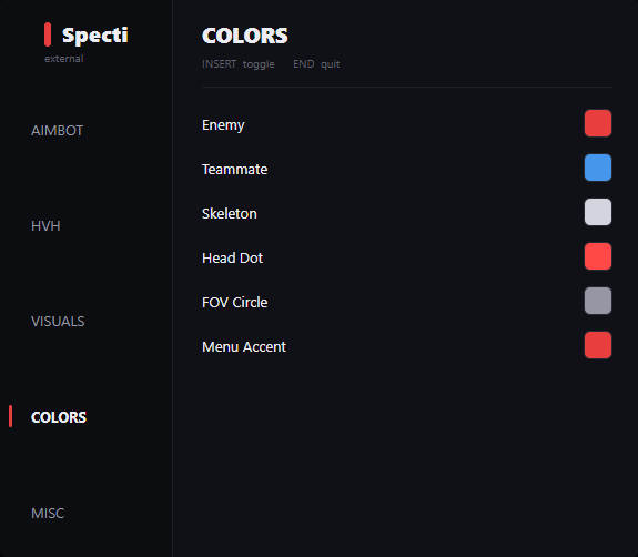 Specti Colors Panel