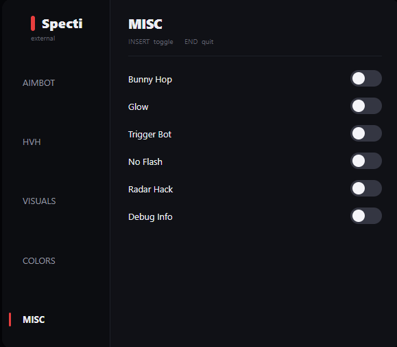 Specti Misc Panel