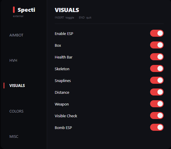 Specti Visuals Panel